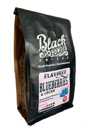 Blueberries and cream flavored coffee