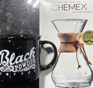 Shop Black Powder Coffee Merchandise and Coffee Brewing Equipment