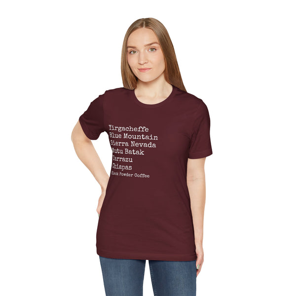 Coffee Region T-shirt | Black Powder Coffee