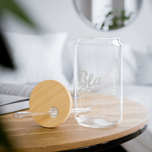 Glass Cold Coffee Sipper Glass | Wood Lid and Straw | 16oz