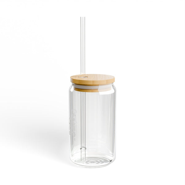 Glass Cold Coffee Sipper Glass | Wood Lid and Straw | 16oz