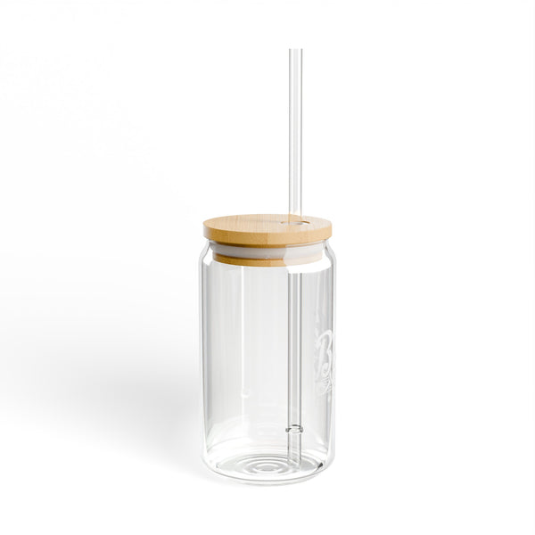 Glass Cold Coffee Sipper Glass | Wood Lid and Straw | 16oz