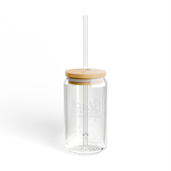 Glass Cold Coffee Sipper Glass | Wood Lid and Straw | 16oz