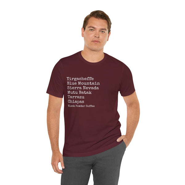 Coffee Region T-shirt | Black Powder Coffee
