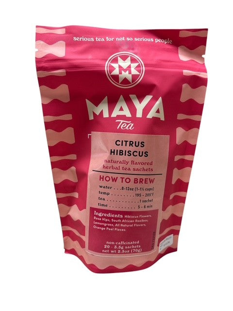 Citrus Hibiscus | Maya Tea | 20 Pyramid White Tea Bags