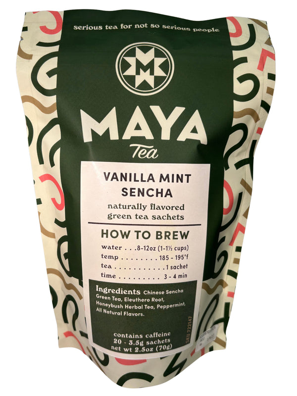 Vanilla Mint Sencha | Maya Tea | 20 Pyramid White Tea Bags