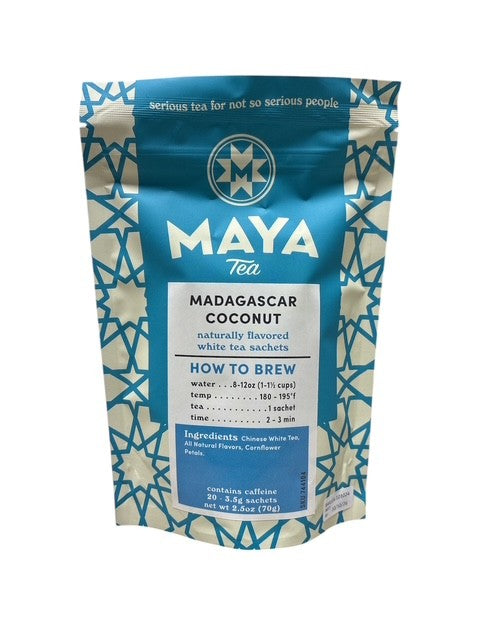 Madagascar Coconut | Maya Tea | 20 Pyramid White Tea Bags
