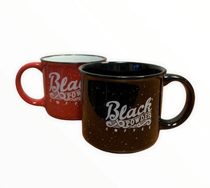 Black Powder Coffee camp style coffee mugs