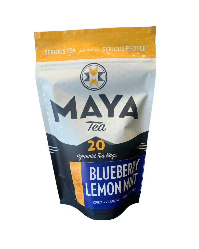 Blueberry Lemon Mint Maya Tea 20 Pyramid White Tea Bags