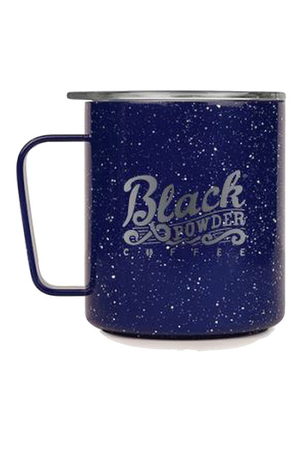 Drink coffee from a black powder coffee camp mug from MIIR brand